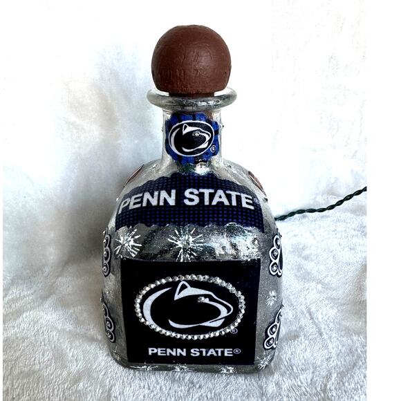 PENN STATE Designer Liquor Style Glass Bottle w/ Lights *Unique Gift Idea - Picture 2 of 9